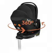 Baza scaun auto i-Size, Lionelo, Moxie, Rotativa 360, Cu isofix si picior stabilizator, Cu indicatori pentru instalare corecta, Negru BYNLO-MOXIE_I-SIZE_BASE_BLACK