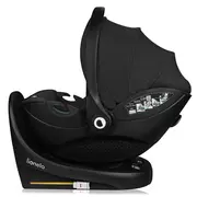 Baza scaun auto i-Size, Lionelo, Moxie, Rotativa 360, Cu isofix si picior stabilizator, Cu indicatori pentru instalare corecta, Negru BYNLO-MOXIE_I-SIZE_BASE_BLACK