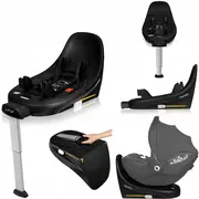 Baza scaun auto i-Size, Lionelo, Moxie, Rotativa 360, Cu isofix si picior stabilizator, Cu indicatori pentru instalare corecta, Negru BYNLO-MOXIE_I-SIZE_BASE_BLACK