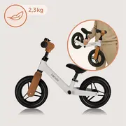 Bicicleta fara pedale, Lionelo, Toni, Cu ghidon si sa reglabile, Ultra usoara, 2.8 Kg, 18 luni+, Sustine 30 kg, Conform cu standardul EN71-1/2/3, Certificata TUV SUD, Bej BYNLO-TONI_BEIGE_SAND