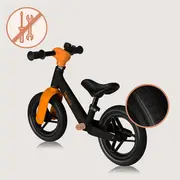 Bicicleta fara pedale, Lionelo, Toni, Cu ghidon si sa reglabile, Ultra usoara, 2.8 Kg, 18 luni+, Sustine 30 kg, Conform cu standardul EN71-1/2/3, Certificata TUV SUD, Portocaliu BYNLO-TONI_BLACK_ORANGE
