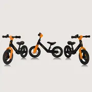 Bicicleta fara pedale, Lionelo, Toni, Cu ghidon si sa reglabile, Ultra usoara, 2.8 Kg, 18 luni+, Sustine 30 kg, Conform cu standardul EN71-1/2/3, Certificata TUV SUD, Portocaliu BYNLO-TONI_BLACK_ORANGE
