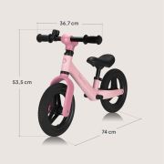 Bicicleta fara pedale, Lionelo, Toni, Cu ghidon si sa reglabile, Ultra usoara, 2.8 Kg, 18 luni+, Sustine 30 kg, Conform cu standardul EN71-1/2/3, Certificata TUV SUD, Roz BYNLO-TONI_PINK_ROSE