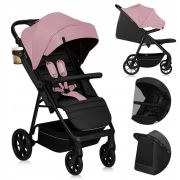 Carucior sport, Lionelo, Mira, Maner reglabil in 5 pozitii, Spatar si suport de picioare reglabile, Plasa de tantari si suport biberon incluse, Pana la 22 kg, 6 luni+, Conform cu EN1888-1, EN1888-2, Testare SGS, Roz BYNLO-MIRA_PINK_ROSE