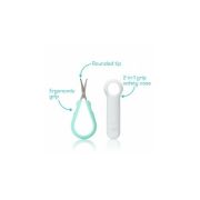 Foarfecuta pentru unghii , Fridababy, Easy Grip, Ergonomica, Cu varf rotunjit, Maner antialunecare, Cu husa de protectie, 0 luni+, Otel inoxidabil, Fara BPA, Verde/Turquoise BYNFRI15