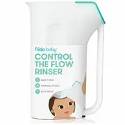 Recipient de clatire, Fridababy, Control The Flow Rinser, 2 moduri de turnare, Protectie ochi si urechi, Maner ergonomic, Compatibila cu masina de spalat vase, Alb BYNFRI41