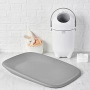Saltea de infasat, Nattou, Softy, Moale, Utilizabil si fara husa, Design ergonomic, Spuma PU, 70x50x10 cm, Fara BPA, 0 luni+, Gri BYN145046