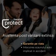 Scaun auto i-Size, Lionelo, Neal, Spatar reglabil in 4 pozitii, Tetiera in 10 pozitii, Suport sticla inclus, 15-36 Kg, 100-150 cm, Cu Isofix, Conform ECE R129, Albastru BYNLO-NEAL_I-SIZE_BLUE_NAVY