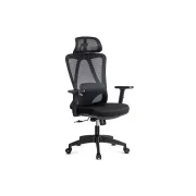 Scaun birou ergonomic OFF987, mesh, mecanism a-sincron, cotiere reglabile, 110 kg, negru DRM10648