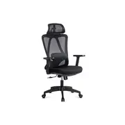 Scaun birou ergonomic OFF987, mesh, mecanism a-sincron, cotiere reglabile, 110 kg, negru DRM10648