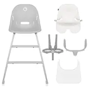 Scaun de masa, Lionelo, Dalia, 2 in 1, Transformabil, Cu 2 suporturi pentru picioare, Cu tavita detasabila, Sustine 60 kg, 6 luni+, Conform cu EN14988, Gri Stone BYNLO-DALIA_GREY_STONE