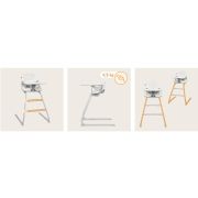 Scaun de masa, Lionelo, Dalia, 2 in 1, Transformabil, Cu 2 suporturi pentru picioare, Cu tavita detasabila, Sustine 60 kg, 6 luni+, Conform cu EN14988, Gri Stone BYNLO-DALIA_GREY_STONE