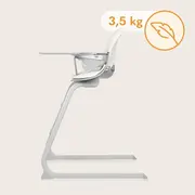 Scaun de masa, Lionelo, Dalia, 2 in 1, Transformabil, Cu 2 suporturi pentru picioare, Cu tavita detasabila, Sustine 60 kg, 6 luni+, Conform cu EN14988, Gri Stone BYNLO-DALIA_GREY_STONE