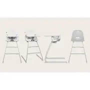 Scaun de masa, Lionelo, Dalia, 2 in 1, Transformabil, Cu 2 suporturi pentru picioare, Cu tavita detasabila, Sustine 60 kg, 6 luni+, Conform cu EN14988, Gri Stone BYNLO-DALIA_GREY_STONE