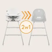 Scaun de masa, Lionelo, Dalia, 2 in 1, Transformabil, Cu 2 suporturi pentru picioare, Cu tavita detasabila, Sustine 60 kg, 6 luni+, Conform cu EN14988, Gri Stone BYNLO-DALIA_GREY_STONE