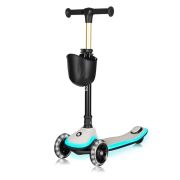 Trotineta pentru copii, Lionelo, Mey, Ultrapliabila, Cu lumini si cosulet, Maner ajustabil pe inaltime, 3 ani+, Pana la 50 Kg, Ultra usor, 2.8 kg, Conform cu standardul EN71-1/2/3, Certificata Intertek, Bej BYNLO-MEY_BEIGE_SAND