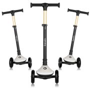 Trotineta pentru copii, Lionelo, Mey, Ultrapliabila, Cu lumini si cosulet, Maner ajustabil pe inaltime, 3 ani+, Pana la 50 Kg, Ultra usor, 2.8 kg, Conform cu standardul EN71-1/2/3, Certificata Intertek, Bej BYNLO-MEY_BEIGE_SAND