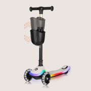 Trotineta pentru copii, Lionelo, Mey, Ultrapliabila, Cu lumini si cosulet, Maner ajustabil pe inaltime, 3 ani+, Pana la 50 Kg, Ultra usor, 2.8 kg, Conform cu standardul EN71-1/2/3, Certificata Intertek, Bej BYNLO-MEY_BEIGE_SAND