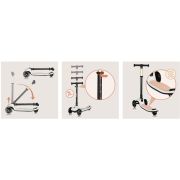 Trotineta pentru copii, Lionelo, Mey, Ultrapliabila, Cu lumini si cosulet, Maner ajustabil pe inaltime, 3 ani+, Pana la 50 Kg, Ultra usor, 2.8 kg, Conform cu standardul EN71-1/2/3, Certificata Intertek, Bej BYNLO-MEY_BEIGE_SAND
