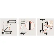 Trotineta pentru copii, Lionelo, Mey, Ultrapliabila, Cu lumini si cosulet, Maner ajustabil pe inaltime, 3 ani+, Pana la 50 Kg, Ultra usor, 2.8 kg, Conform cu standardul EN71-1/2/3, Certificata Intertek, Bej BYNLO-MEY_BEIGE_SAND