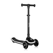 Trotineta pentru copii, Lionelo, Mey, Ultrapliabila, Cu lumini si cosulet, Maner ajustabil pe inaltime, 3 ani+, Pana la 50 Kg, Ultra usor, 2.8 kg, Conform cu standardul EN71-1/2/3, Certificata Intertek, Negru BYNLO-MEY_BLACK_ONYX