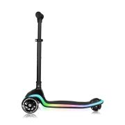 Trotineta pentru copii, Lionelo, Mey, Ultrapliabila, Cu lumini si cosulet, Maner ajustabil pe inaltime, 3 ani+, Pana la 50 Kg, Ultra usor, 2.8 kg, Conform cu standardul EN71-1/2/3, Certificata Intertek, Negru BYNLO-MEY_BLACK_ONYX