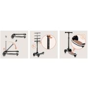 Trotineta pentru copii, Lionelo, Mey, Ultrapliabila, Cu lumini si cosulet, Maner ajustabil pe inaltime, 3 ani+, Pana la 50 Kg, Ultra usor, 2.8 kg, Conform cu standardul EN71-1/2/3, Certificata Intertek, Negru BYNLO-MEY_BLACK_ONYX