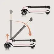 Trotineta pentru copii, Lionelo, Mey, Ultrapliabila, Cu lumini si cosulet, Maner ajustabil pe inaltime, 3 ani+, Pana la 50 Kg, Ultra usor, 2.8 kg, Conform cu standardul EN71-1/2/3, Certificata Intertek, Roz BYNLO-MEY_PINK_ROSE