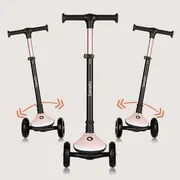 Trotineta pentru copii, Lionelo, Mey, Ultrapliabila, Cu lumini si cosulet, Maner ajustabil pe inaltime, 3 ani+, Pana la 50 Kg, Ultra usor, 2.8 kg, Conform cu standardul EN71-1/2/3, Certificata Intertek, Roz BYNLO-MEY_PINK_ROSE