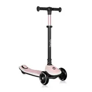 Trotineta pentru copii, Lionelo, Mey, Ultrapliabila, Cu lumini si cosulet, Maner ajustabil pe inaltime, 3 ani+, Pana la 50 Kg, Ultra usor, 2.8 kg, Conform cu standardul EN71-1/2/3, Certificata Intertek, Roz BYNLO-MEY_PINK_ROSE