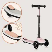 Trotineta pentru copii, Lionelo, Mey, Ultrapliabila, Cu lumini si cosulet, Maner ajustabil pe inaltime, 3 ani+, Pana la 50 Kg, Ultra usor, 2.8 kg, Conform cu standardul EN71-1/2/3, Certificata Intertek, Roz BYNLO-MEY_PINK_ROSE
