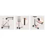 Trotineta pentru copii, Lionelo, Mey, Ultrapliabila, Cu lumini si cosulet, Maner ajustabil pe inaltime, 3 ani+, Pana la 50 Kg, Ultra usor, 2.8 kg, Conform cu standardul EN71-1/2/3, Certificata Intertek, Roz BYNLO-MEY_PINK_ROSE