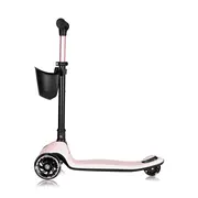 Trotineta pentru copii, Lionelo, Mey, Ultrapliabila, Cu lumini si cosulet, Maner ajustabil pe inaltime, 3 ani+, Pana la 50 Kg, Ultra usor, 2.8 kg, Conform cu standardul EN71-1/2/3, Certificata Intertek, Roz BYNLO-MEY_PINK_ROSE