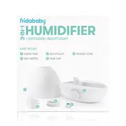 Umidificator, Fridababy, BreatheFrida, Cu ultrasunete 3 in 1, Ultra silentios, Include difuzor de uleiuri esentiale si lumina de veghe, Cu oprire automata, Rezervor BPA Free, Alb BYNFRI20