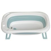 Cadita mare pliabila albastra cu termometru si pernuta – pentru bebelusi bb01-bleu