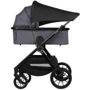 Carucior 2 in 1, Lionelo, Layla, Pana la 22 kg, Cadru aluminiu, Cu landou intarit si salteluta din spuma AirDots, Reversibil, Cu ventilatie 3D, Cu accesorii, EN1888-1, EN1888-2, EN1466, Gri BYNLO-LAYLA_2IN1_GREY_STONE