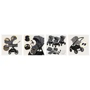 Carucior 2 in 1, Lionelo, Layla, Pana la 22 kg, Cadru aluminiu, Cu landou intarit si salteluta din spuma AirDots, Reversibil, Cu ventilatie 3D, Cu accesorii, EN1888-1, EN1888-2, EN1466, Gri BYNLO-LAYLA_2IN1_GREY_STONE