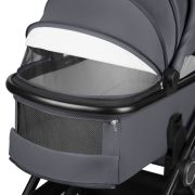 Carucior 2 in 1, Lionelo, Layla, Pana la 22 kg, Cadru aluminiu, Cu landou intarit si salteluta din spuma AirDots, Reversibil, Cu ventilatie 3D, Cu accesorii, EN1888-1, EN1888-2, EN1466, Gri BYNLO-LAYLA_2IN1_GREY_STONE