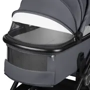 Carucior 2 in 1, Lionelo, Layla, Pana la 22 kg, Cadru aluminiu, Cu landou intarit si salteluta din spuma AirDots, Reversibil, Cu ventilatie 3D, Cu accesorii, EN1888-1, EN1888-2, EN1466, Gri BYNLO-LAYLA_2IN1_GREY_STONE