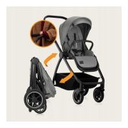 Carucior 2 in 1, Lionelo, Meril, Cu landou si scaun cu dimensiune XL, Reversibil, Cu sistem de ventilatie 3D, Cu accesorii, Pana la 22 kg, Conform cu EN1888-1 EN1888-2, EN1466, Gri BYNLO-MERIL_2IN1_GREY_STONE