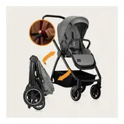 Carucior 2 in 1, Lionelo, Meril, Cu landou si scaun cu dimensiune XL, Reversibil, Cu sistem de ventilatie 3D, Cu accesorii, Pana la 22 kg, Conform cu EN1888-1 EN1888-2, EN1466, Gri BYNLO-MERIL_2IN1_GREY_STONE