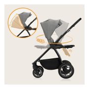 Carucior 2 in 1, Lionelo, Meril, Cu landou si scaun cu dimensiune XL, Reversibil, Cu sistem de ventilatie 3D, Cu accesorii, Pana la 22 kg, Conform cu EN1888-1 EN1888-2, EN1466, Gri BYNLO-MERIL_2IN1_GREY_STONE