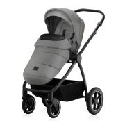 Carucior 2 in 1, Lionelo, Meril, Cu landou si scaun cu dimensiune XL, Reversibil, Cu sistem de ventilatie 3D, Cu accesorii, Pana la 22 kg, Conform cu EN1888-1 EN1888-2, EN1466, Gri BYNLO-MERIL_2IN1_GREY_STONE