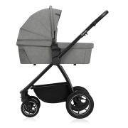Carucior 2 in 1, Lionelo, Meril, Cu landou si scaun cu dimensiune XL, Reversibil, Cu sistem de ventilatie 3D, Cu accesorii, Pana la 22 kg, Conform cu EN1888-1 EN1888-2, EN1466, Gri BYNLO-MERIL_2IN1_GREY_STONE