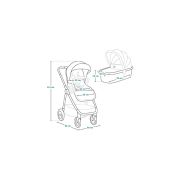 Carucior 2 in 1, Lionelo, Meril, Cu landou si scaun cu dimensiune XL, Reversibil, Cu sistem de ventilatie 3D, Cu accesorii, Pana la 22 kg, Conform cu EN1888-1 EN1888-2, EN1466, Gri BYNLO-MERIL_2IN1_GREY_STONE