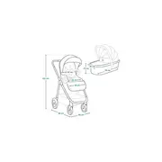 Carucior 2 in 1, Lionelo, Meril, Cu landou si scaun cu dimensiune XL, Reversibil, Cu sistem de ventilatie 3D, Cu accesorii, Pana la 22 kg, Conform cu EN1888-1 EN1888-2, EN1466, Gri BYNLO-MERIL_2IN1_GREY_STONE