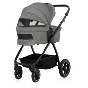 Carucior 2 in 1, Lionelo, Meril, Cu landou si scaun cu dimensiune XL, Reversibil, Cu sistem de ventilatie 3D, Cu accesorii, Pana la 22 kg, Conform cu EN1888-1 EN1888-2, EN1466, Gri BYNLO-MERIL_2IN1_GREY_STONE