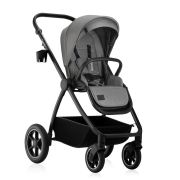 Carucior 2 in 1, Lionelo, Meril, Cu landou si scaun cu dimensiune XL, Reversibil, Cu sistem de ventilatie 3D, Cu accesorii, Pana la 22 kg, Conform cu EN1888-1 EN1888-2, EN1466, Gri BYNLO-MERIL_2IN1_GREY_STONE