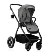 Carucior 2 in 1, Lionelo, Meril, Cu landou si scaun cu dimensiune XL, Reversibil, Cu sistem de ventilatie 3D, Cu accesorii, Pana la 22 kg, Conform cu EN1888-1 EN1888-2, EN1466, Gri BYNLO-MERIL_2IN1_GREY_STONE