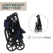 Carucior copii 3 in 1 Chicco Seety, cu scaun auto Kory Plus I-Size, OxFord Blue (Albastru), 0luni+ CHC8709779+8709879+8714645-8